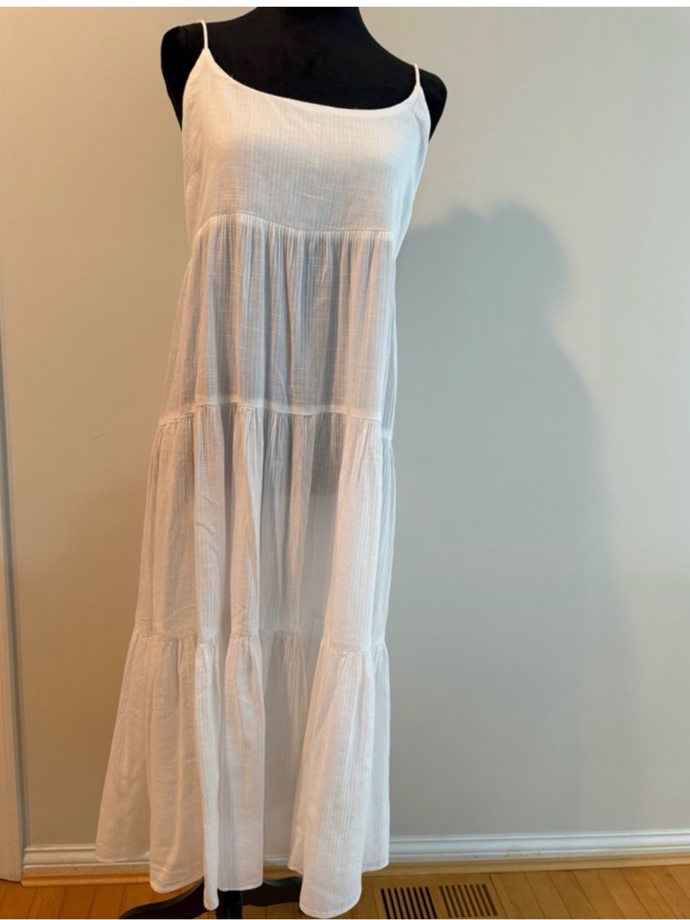 J. Crew White Tiered Spaghetti Straps Maxi Dress or Swimming Cover